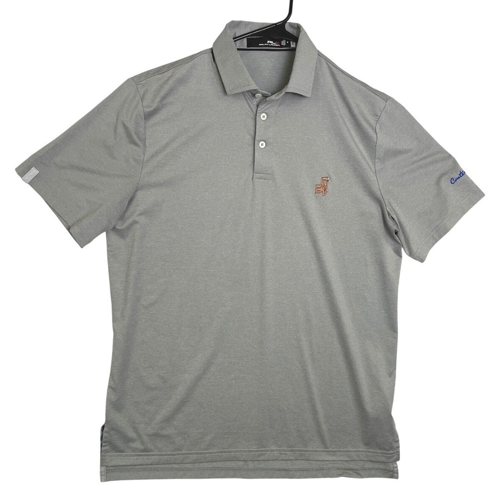 RLX Ralph Lauren Mens Gray Performance Golf Polo Contentment Rocking Chair Med.